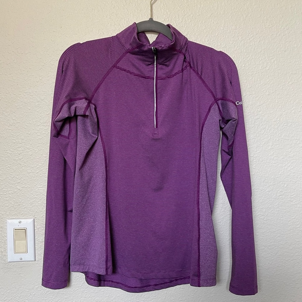 Columbia Sportswear Purple Stripe 1/4 Zip Pullover